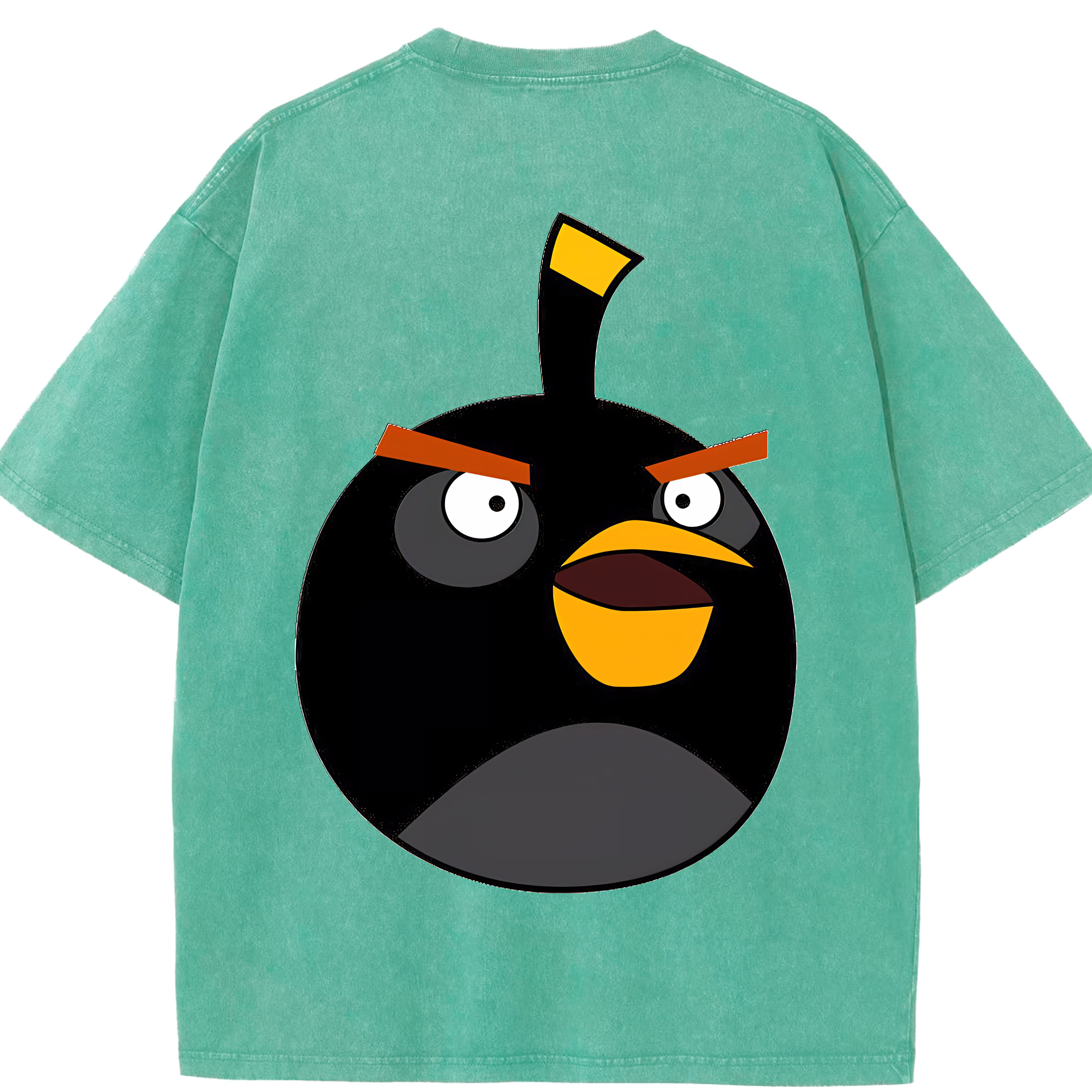 （画像用） Angry Birds アングリーバード 綿100% ヴィンテージ風 半袖Tシャツ（背面プリント）